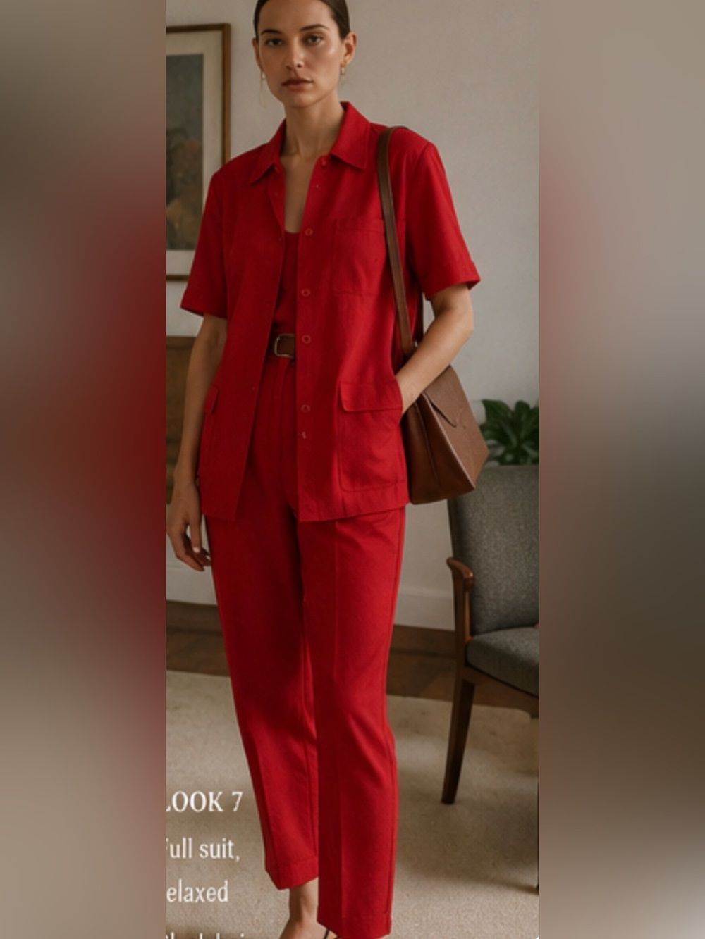 Vintage Red Linen MaxMara Pantsuit